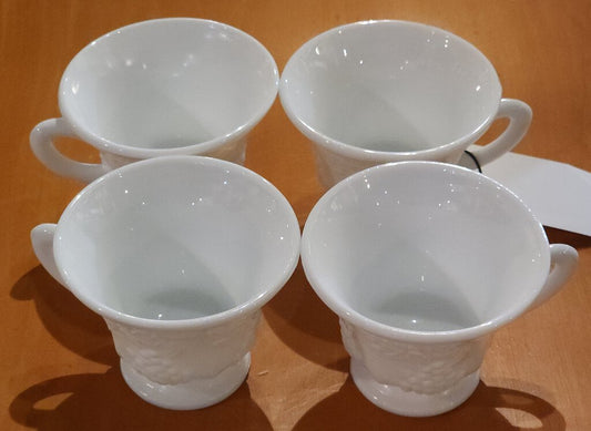 Harvest Milk Glass Tea Cups (Set Of 4)