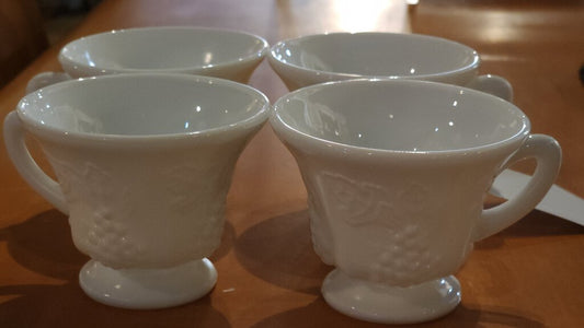 Harvest Milk Glass Tea Cups (Set Of 4)