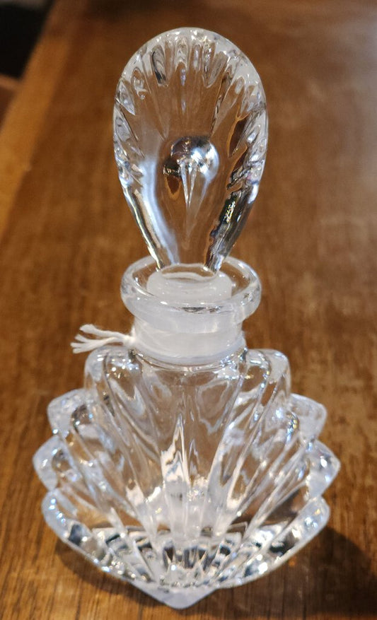 Vintage Clear Glass Art Deco Perfume Bottle