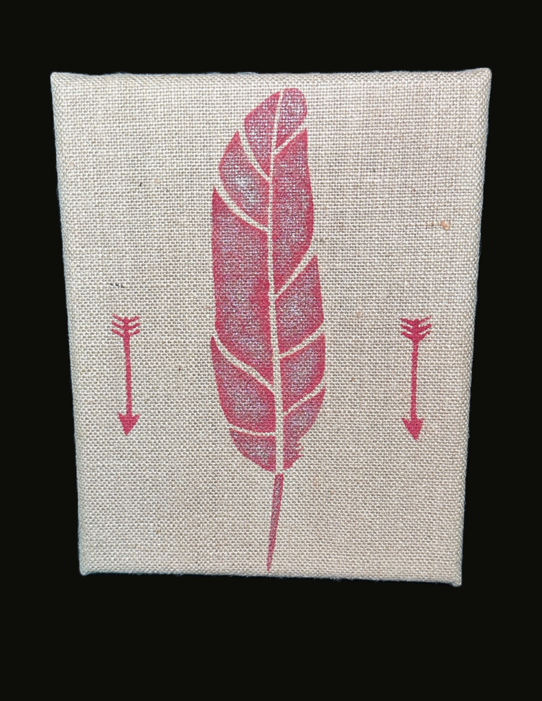 Feather Burlap Wall Art - Small