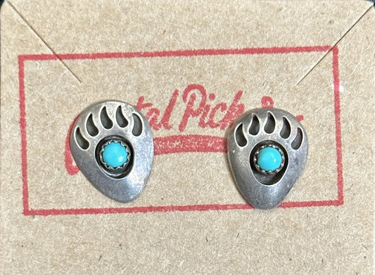Turquoise Paw Earrings