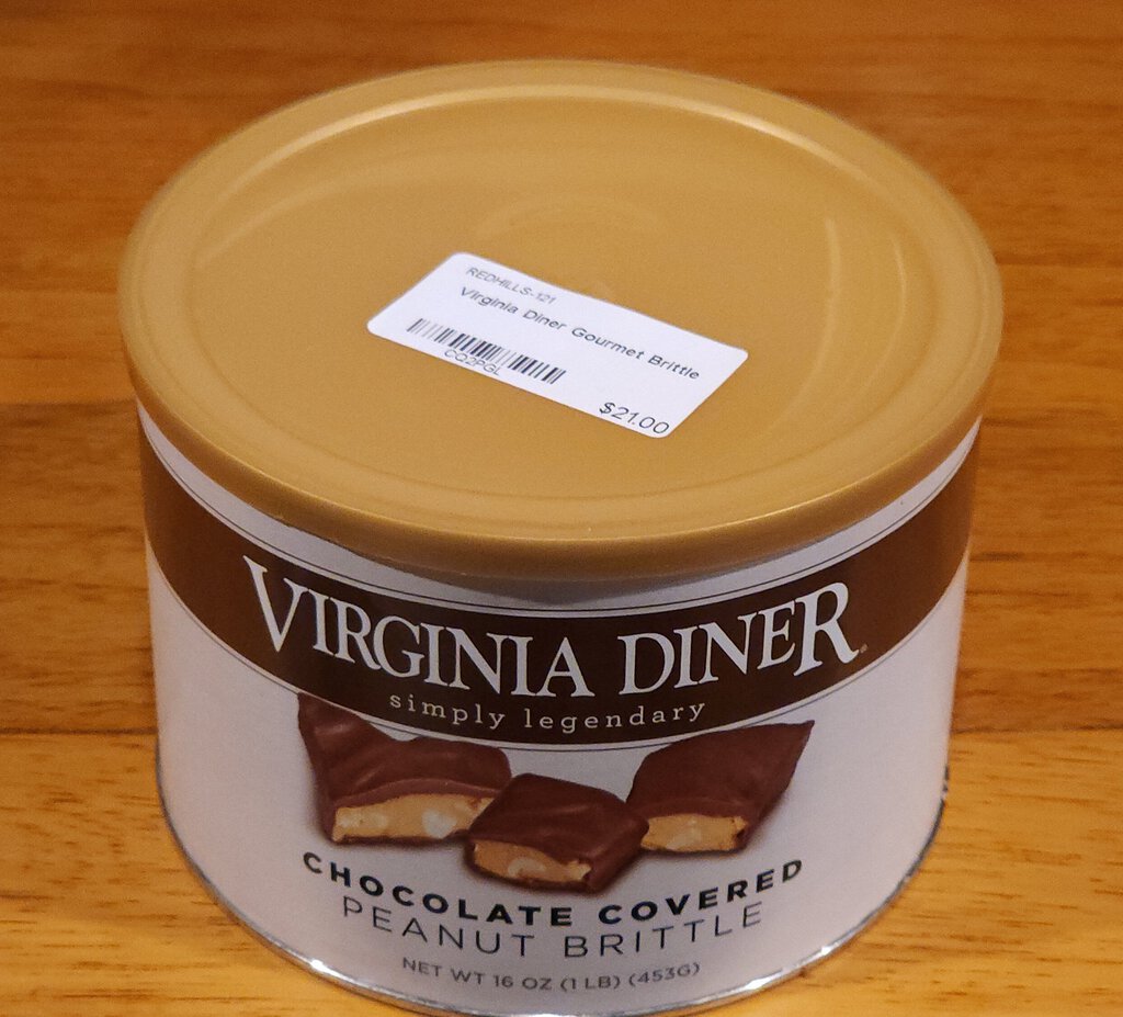 Virginia Diner Gourmet Chocolate Covered Peanut Brittle 16oz