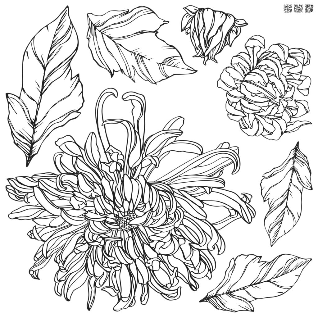 IOD Chrysanthemums Decor Stamps