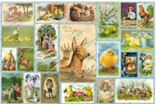 JRV Vintage Easter Cards Decoupage Paper