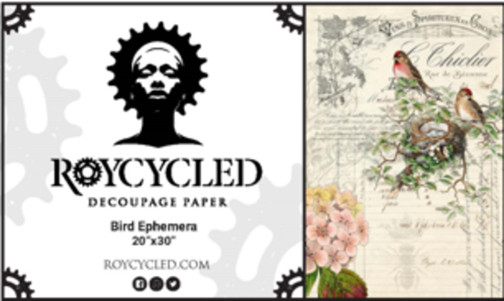 Roycycled 3 Bird Ephemera Decoupage Paper
