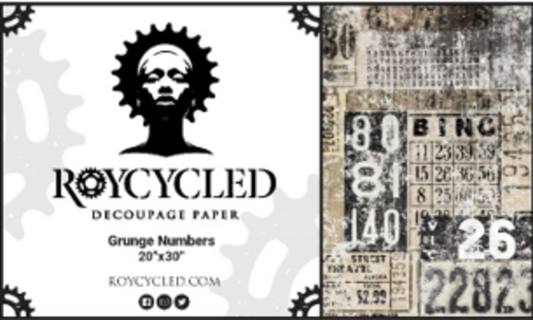 Roycycled 9 Grunge Numbers Decoupage Paper