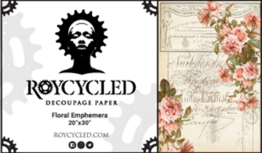 Roycycled 15 Floral Ephemera Decoupage Paper
