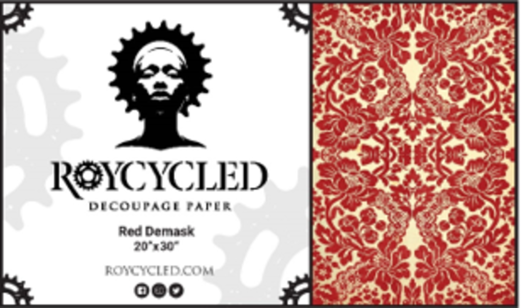 Roycycled 27 Red Demask Decoupage Paper