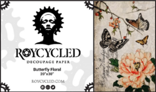 Roycycled 42 Butterfly Floral Decoupage Paper