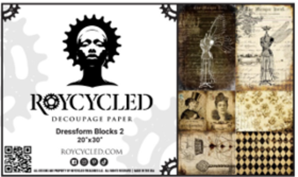 Roycycled 82 Dressform Blocks Decoupage Paper