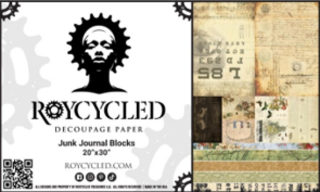 Roycycled 84 Junk Journal Blocks Decoupage Paper