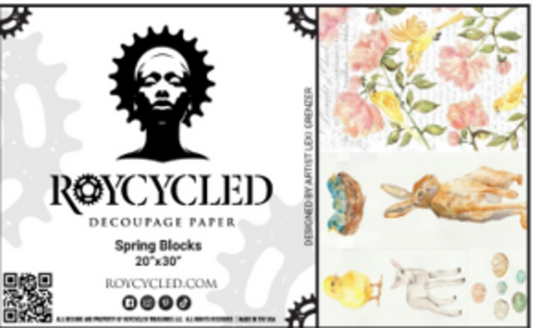 Roycycled 97 Spring Blocks Decoupage Paper