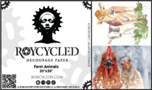 Roycycled 111 Farm Animals Decoupage Paper