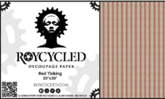 Roycycled 122 Red Ticking Decoupage Paper