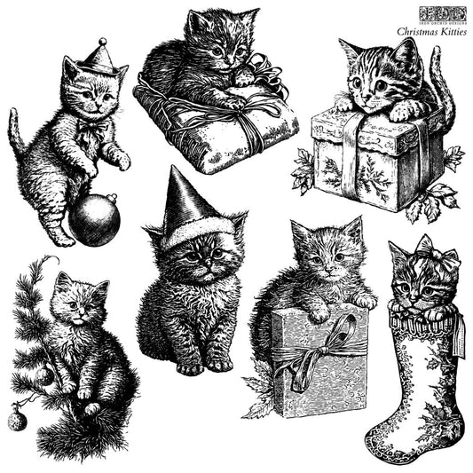 IOD Christmas Kittens Stamp 12x12