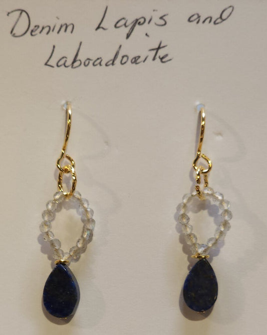Denim Lapis And Labradorite Earrings