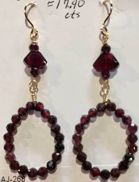 Just Garnets Earrings, Approx 17.40 CTS