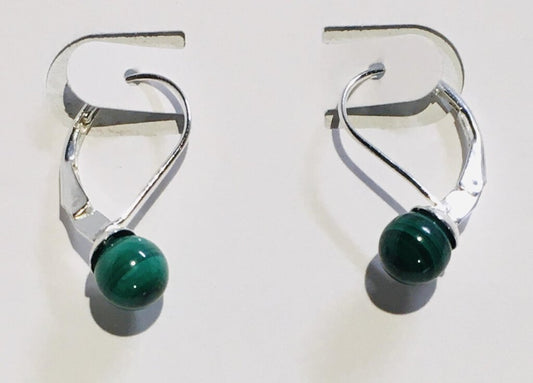 Natural Malachite Sterling Silver-Filled Earrings