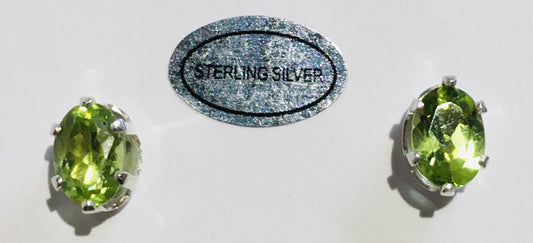 Peridot Sterling Stud Earrings - 1.80CT OOAK