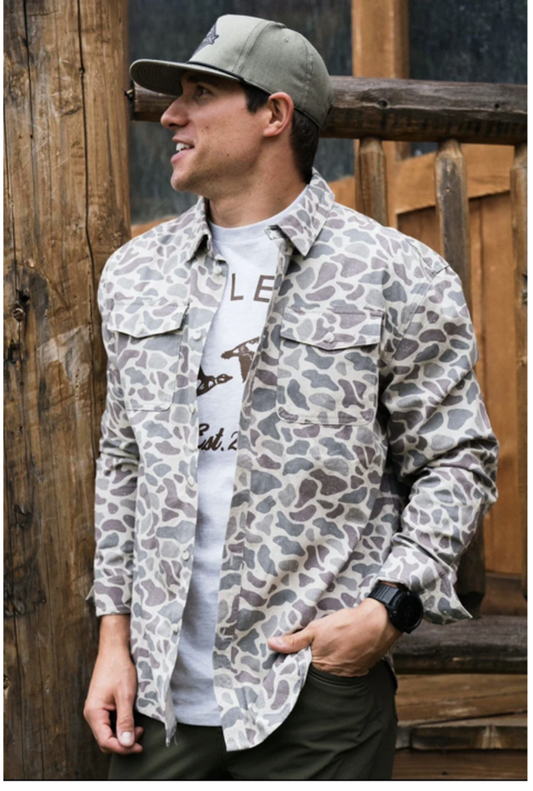Burlebo Classic Deer Camo Twill Button Up
